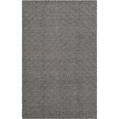 Tapis contemporain de couleur noire Ohara