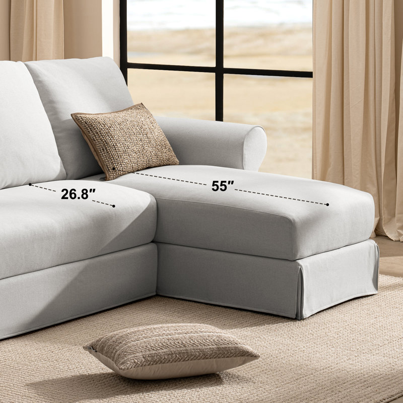 90.6" Wide Reversible Sofa and Chaise