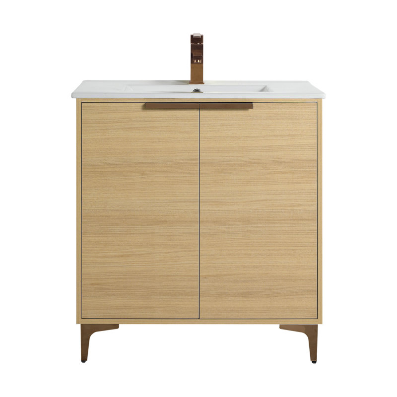 Ensemble de meuble-lavabo simple 30 po Deeone, Or mat