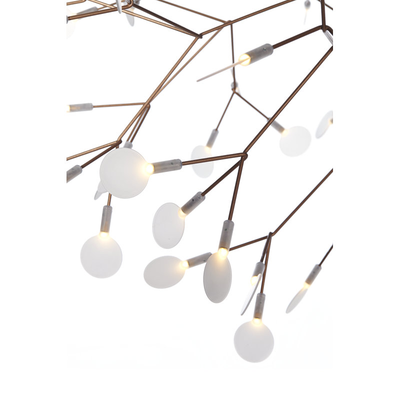 Heracleum III LED Chandelier, 25.6" H x 38.6" W x 38.6" D, Copper, 157.5"