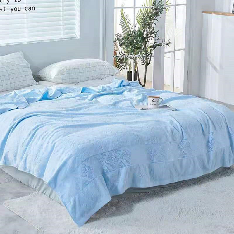 Couverture en coton , Bleu