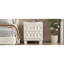 Graceful, beige, table de chevet en velours, 2 tiroirs, poignées garnies de cristal, esthétique des boutons, espace de rangement spacieux exquis, poignée luxueuse, fonctionnelle