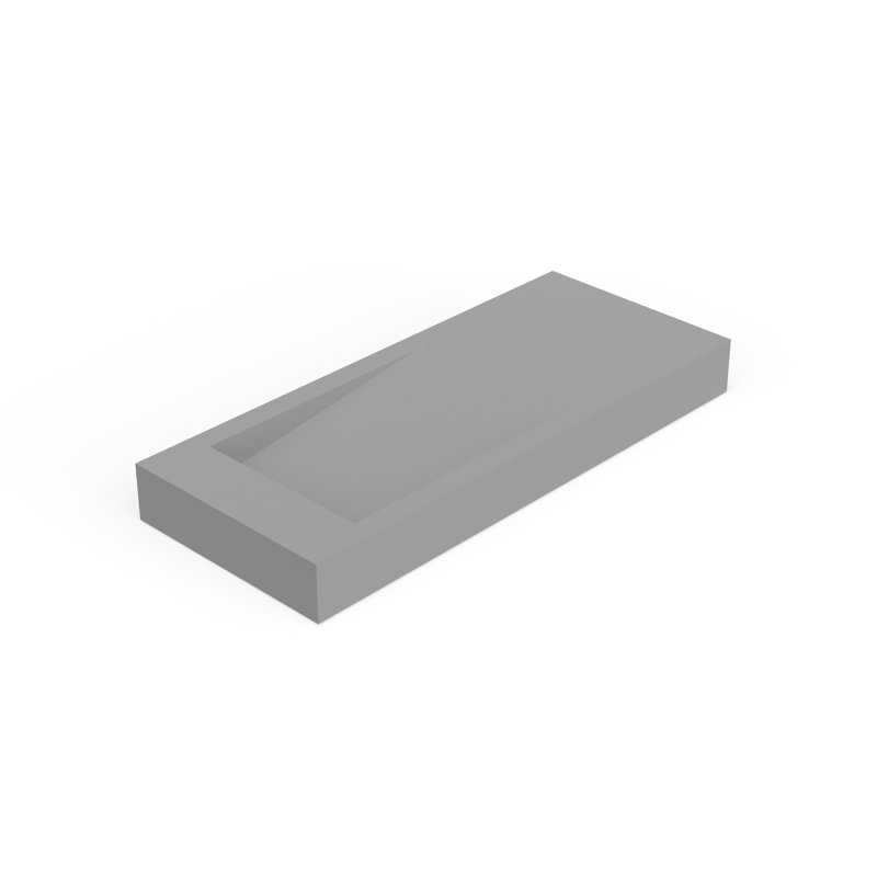 Lavabo de salle de bain mural en résine gris matte 47,2 po x 19,6 po Badeloft WT-05-A-MGRY