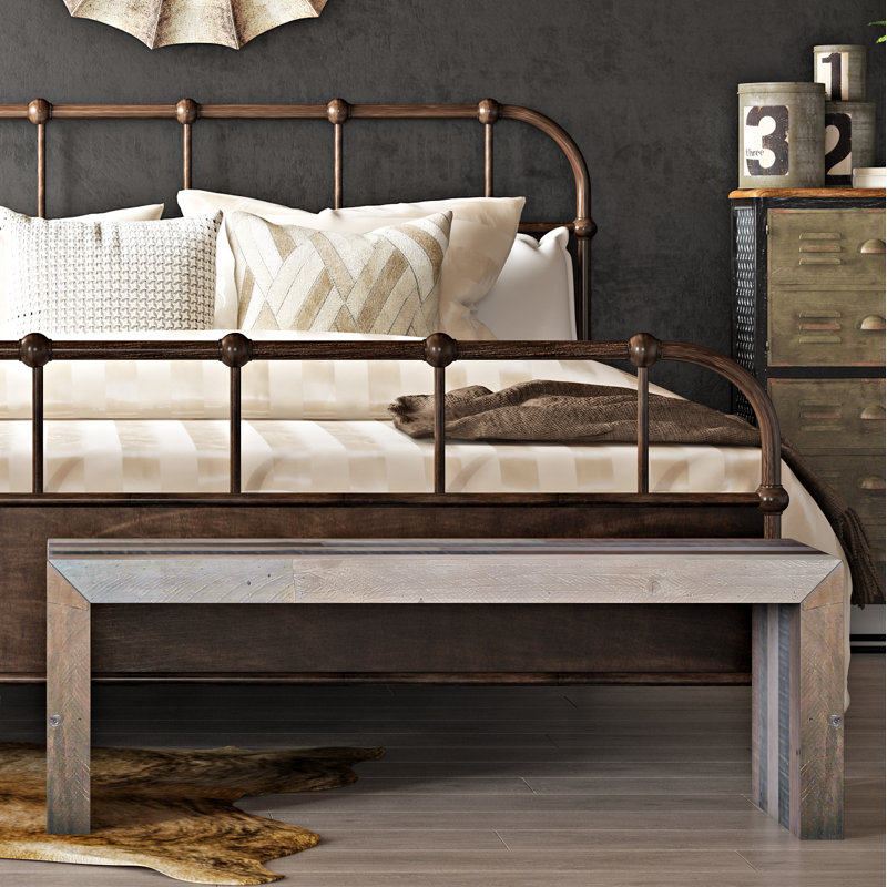 Wood Bench, 18" H x 71" W x 15" D, Brown