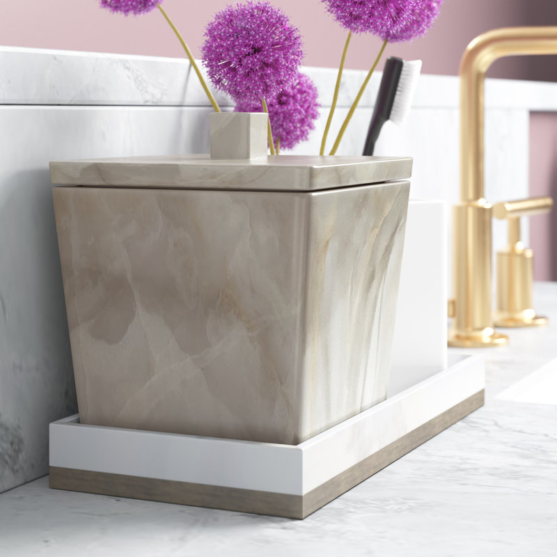  Pot de rangement en coton-tige en résine