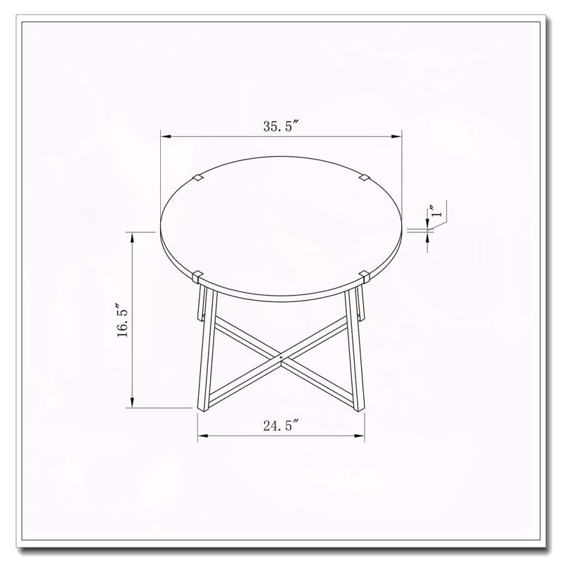 Table basse ronde en bois d'ingénierie Heyer