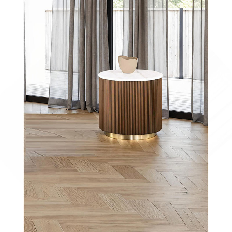 Ensemble de table contemporain 3 pièces brun 1 x table de cocktail ronde 2 x table de bout ronde avec plateau en marbre or et salon en acier inoxydable