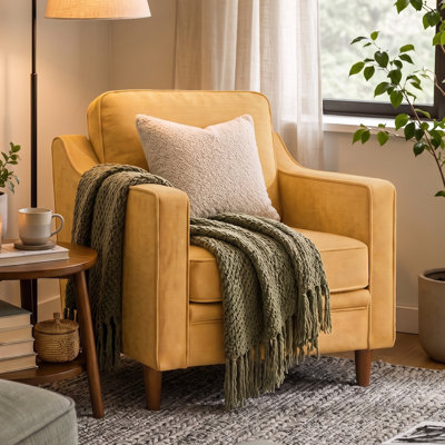 Azriah 32" W Modern Soft Upholstered Fabric Chair