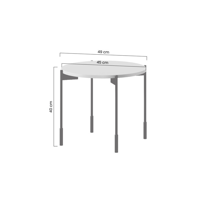 Four Leg Coffee Table, Cashmere, 40cm H x 49cm L x 49cm W