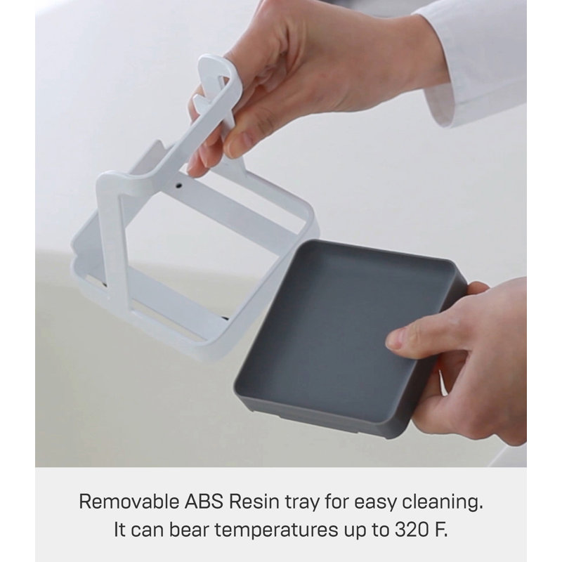 Compact Black Plastic Kitchen Utensil and Lid Stand