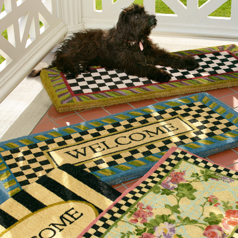 Welcome Periwinkle Entrance Mat, 24" W x 57" L