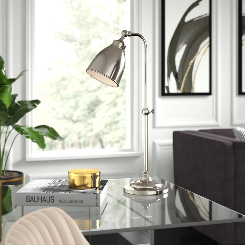 Metal Desk Lamp, Brushed Steel