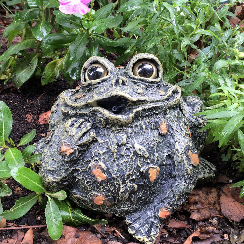 Toad Hollow Motion Activated Whistling Toad Statue, Natural Green