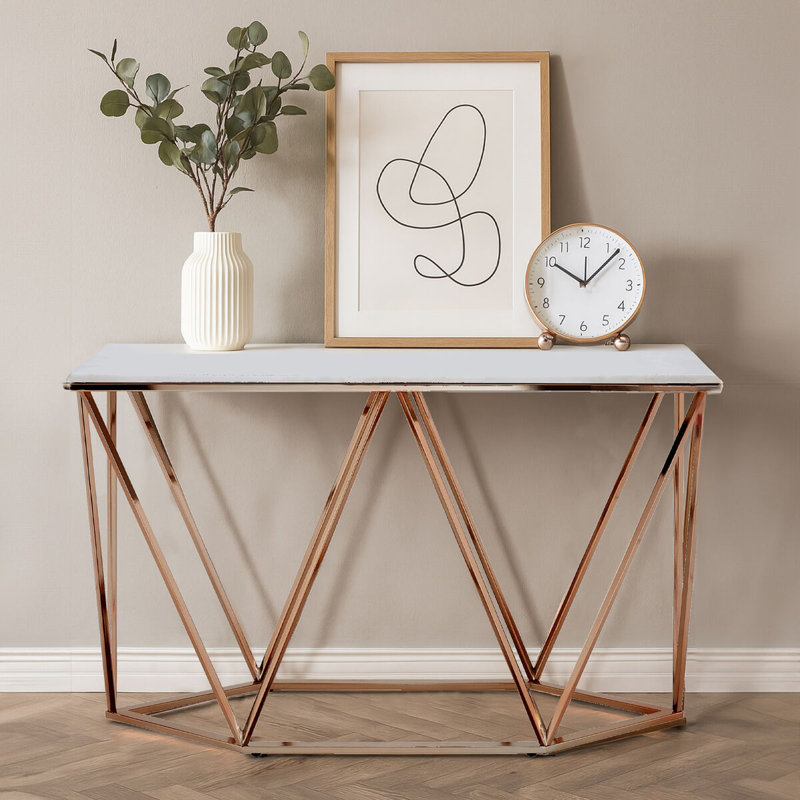 Fultz 120cm Marble Top Console Table