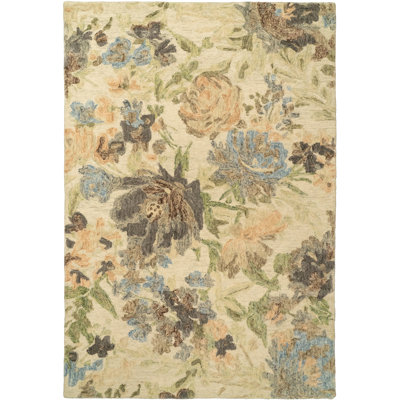 Hand Tufted Wool Floral Rug