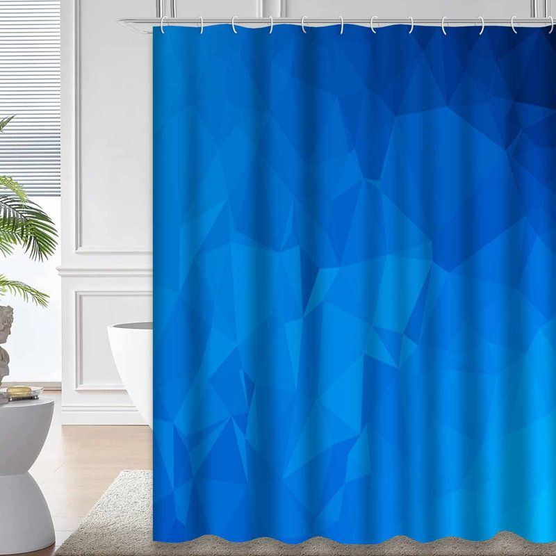 Rideau de douche géométrique triangulaire à 12 crochets, L 72 po x l 84 po