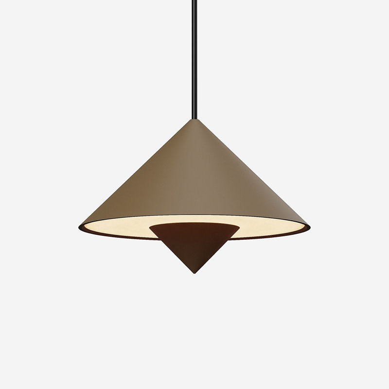 Jai Pendant Light, Walnut, 14'' H x 9.84'' W x 9.84'' D, Black