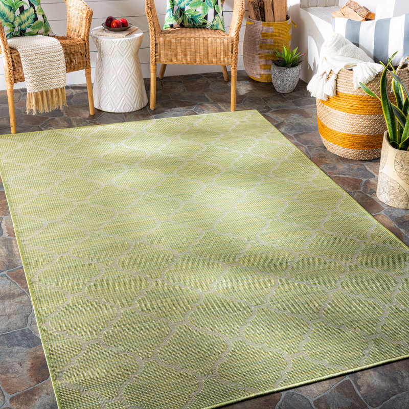 Brimberry Geometric Indoor / Outdoor Rug, Rectangle 5'3" x 7'