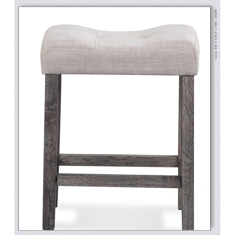Tabouret Selle capitonné à hauteur de comptoir Sora, ensemble de 2, Taupe