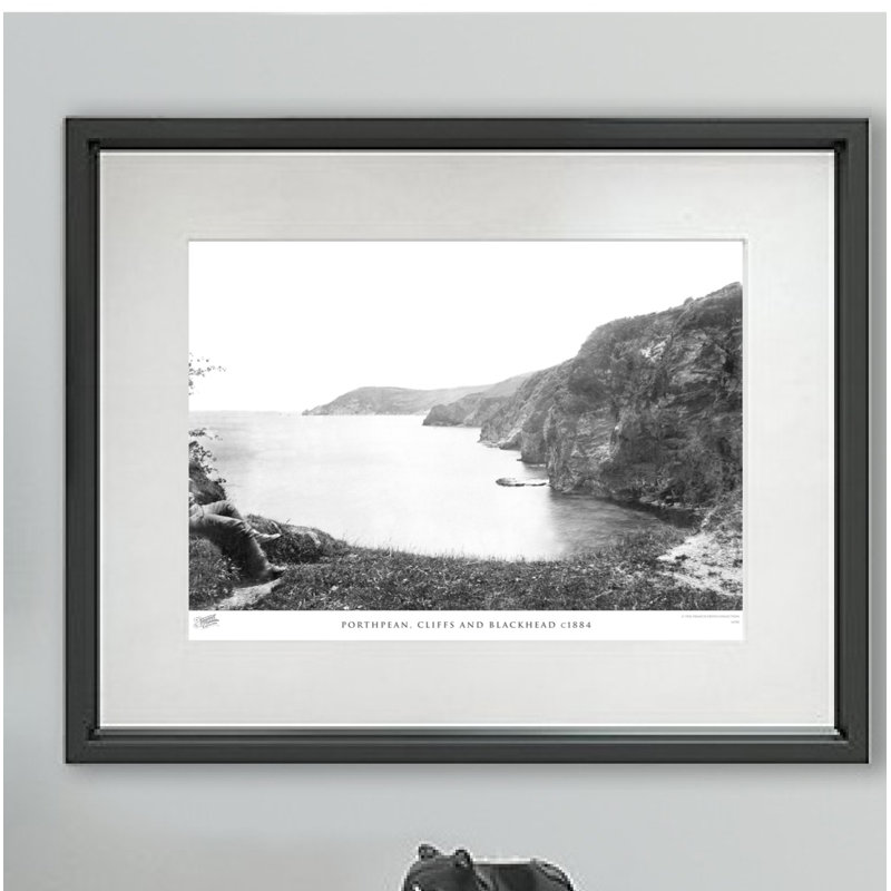 Porthpean, Cliffs And Blackhead C1884 - Single Picture Frame Print, 60cm H x 80cm W x 2.3cm D