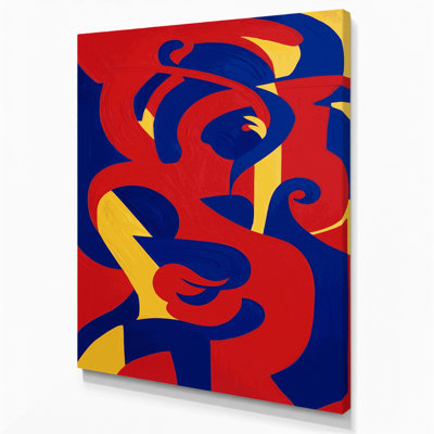 Abstract Figurative Red Canvas Wall Art