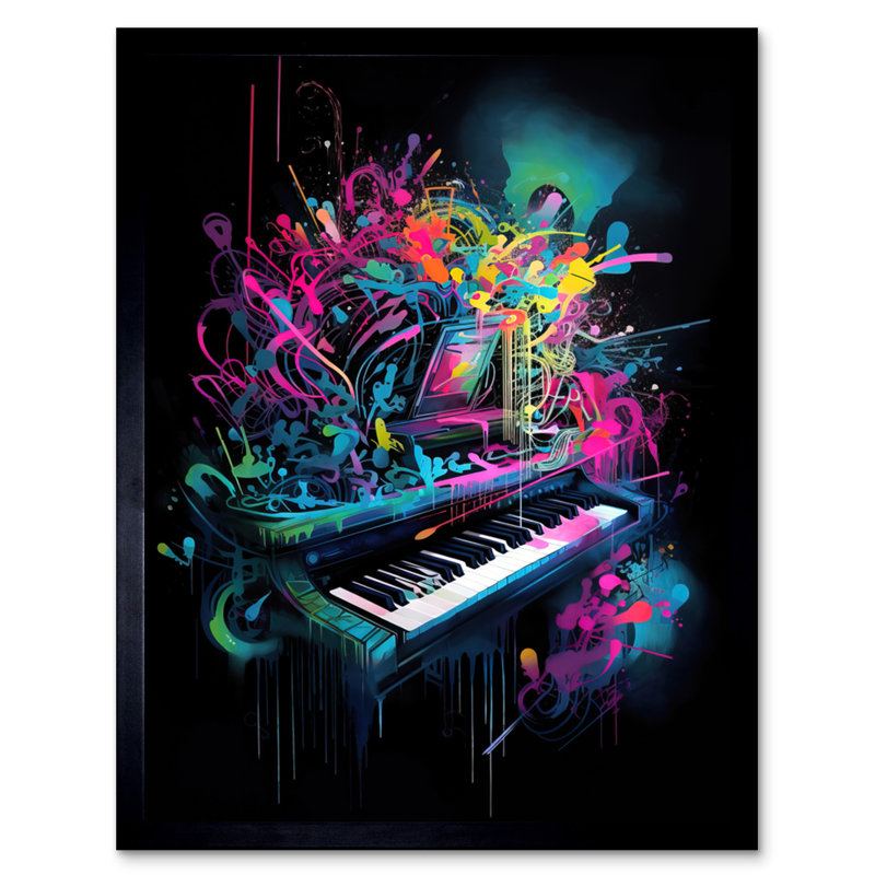 Melodic Explosion Piano Bursting - Single Picture Frame Print