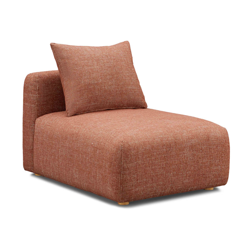 Chaise sans accoudoirs modulaire Hangover, Tissu rouge texturé