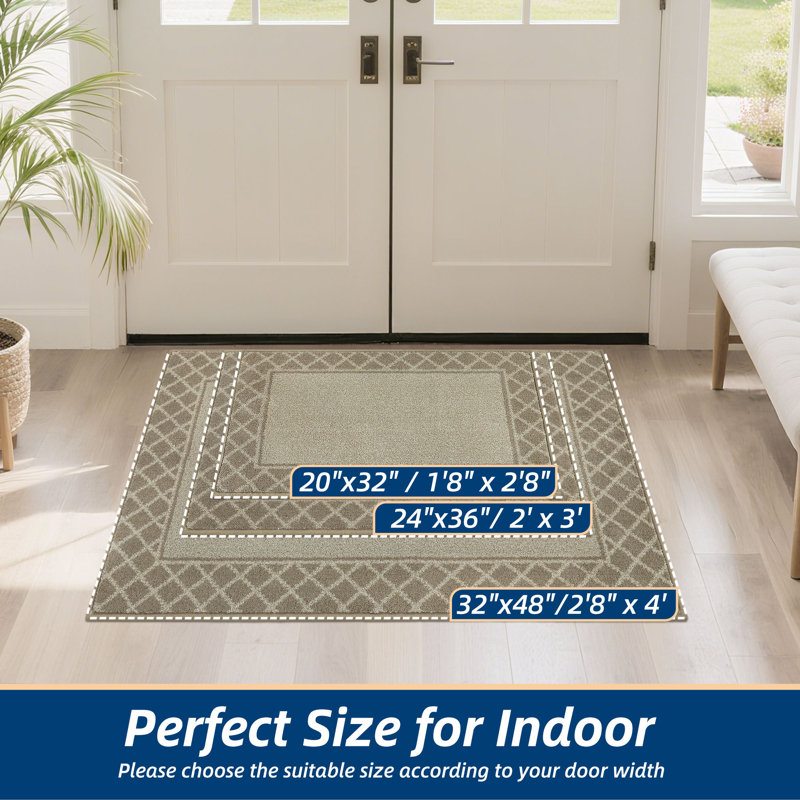 Non-Slip Indoor Doormat, Beige, 50.8cm W x 81.3cm L