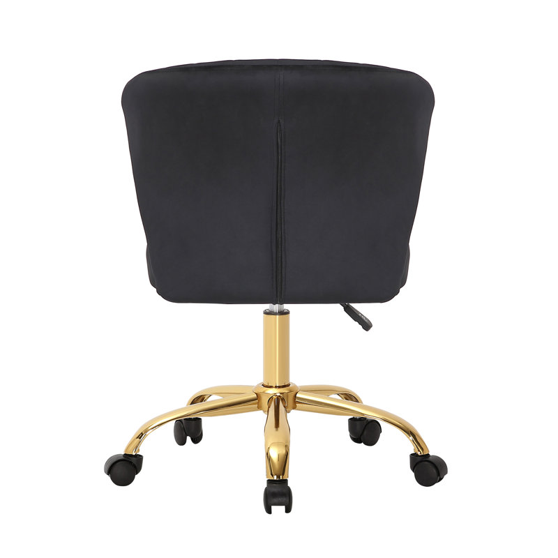 Benzonia Velvet Office Chair, Black