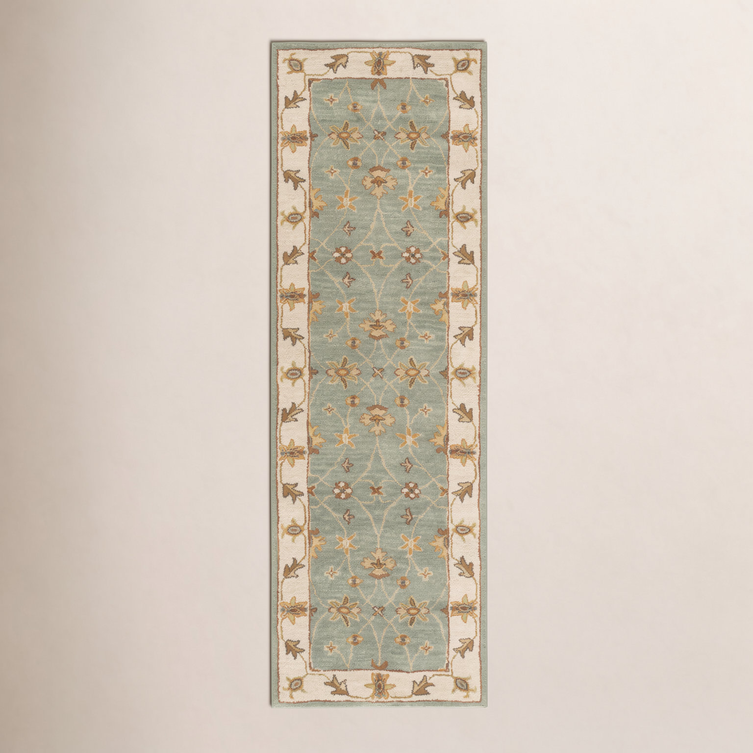 Southshore Green Hand-Woven Oriental Wool Rug, Runner 2'3" x 8'