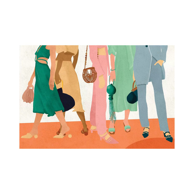 Fashion Girls 1 Piece Painting on Canvas, 30.48 cm H x 45.72 cm W, Wrapped Canvas