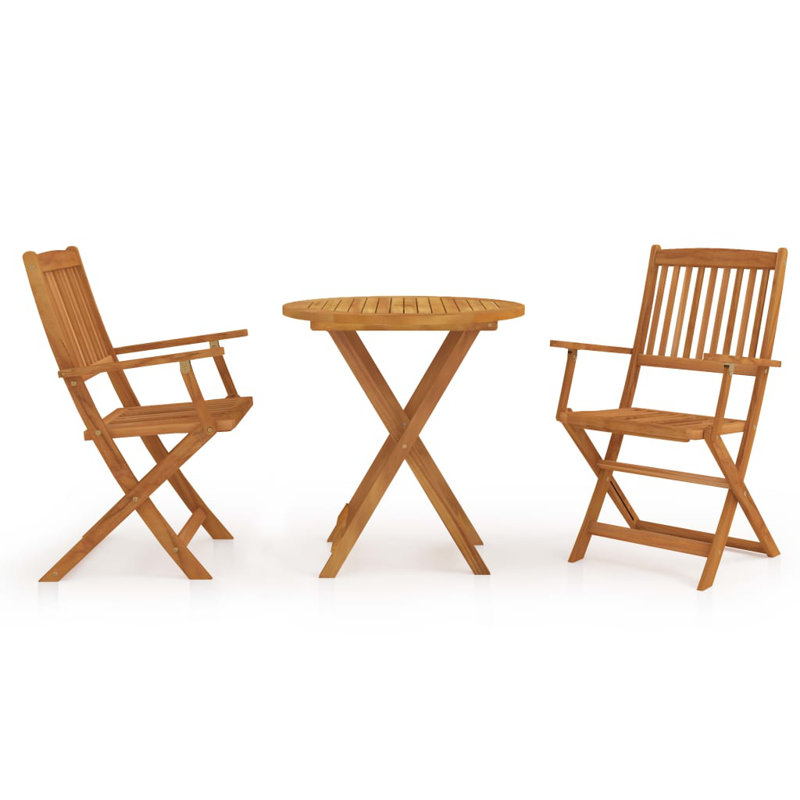 Gazit 2 - Person Acacia Patio Dining Set with Round Table