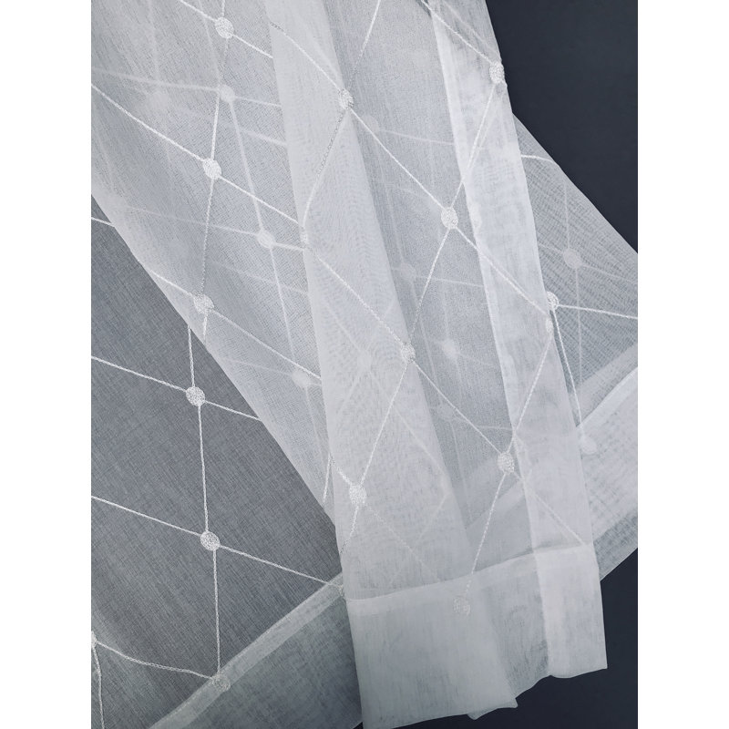 Renna Sheer Curtain Single Panel, 54" W x 108" L, White