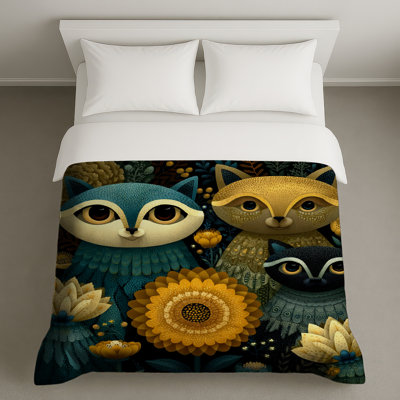 Housses de couette fantaisistes et raton laveur