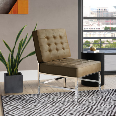 Fauteuil de chambre capitonné en polyester
