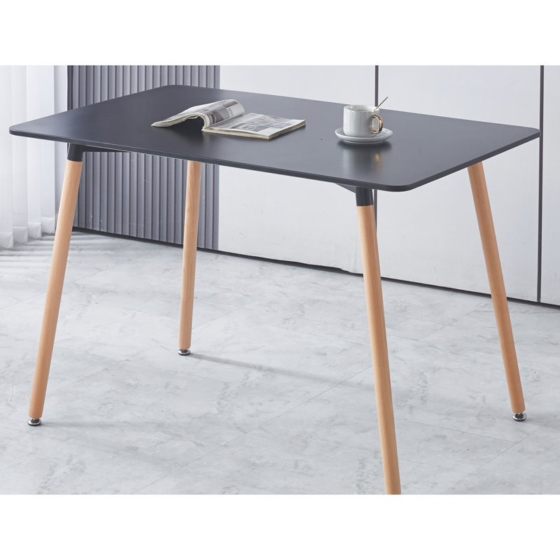 Plateau de table 115 x 75 x 75 cm avec pieds en métal pour la salle à manger et le bureau avec structure robuste pour
