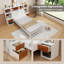 Structure de lit simple avec tête de lit et tables de chevet 7 compartiments et 3 tiroirs Lark Manor ™