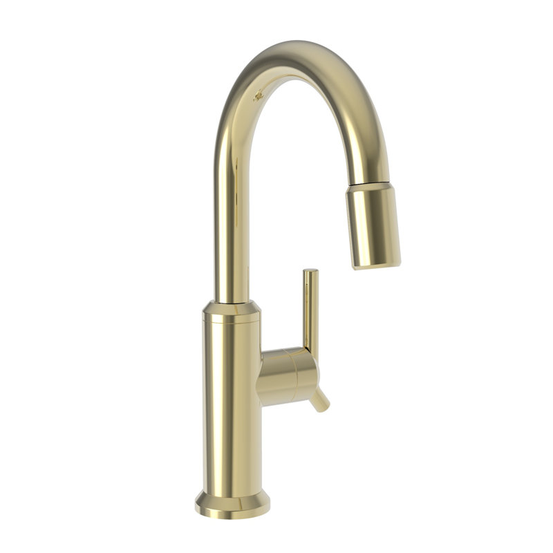 Jeter Single Handle Pull Down Bar Faucet, French Gold (PVD)