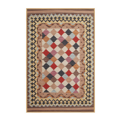 Tapis géométrique brun