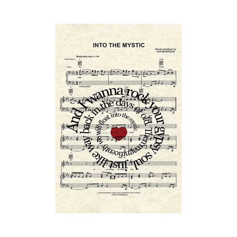 Into The Mystic - Red Heart - Print on Canvas, Wrapped Canvas, 30.48 cm H x 45.72 cm W