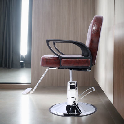 Fauteuil de coiffeur professionnel - fauteuil hydraulique durable avec inclinaison de 135 °, hauteur réglable et cape de coiffeur