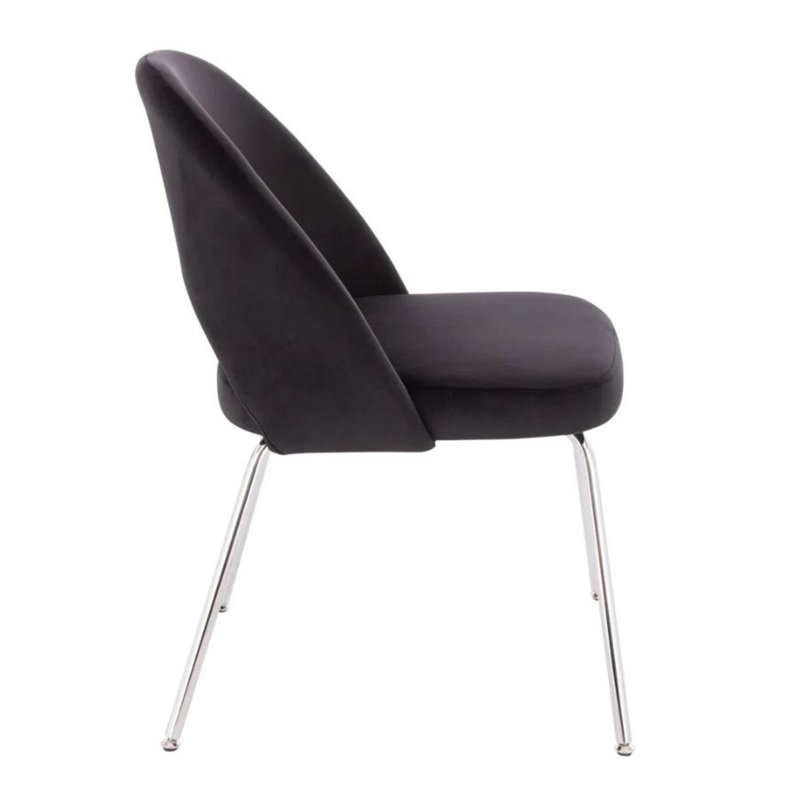 Sandy Chrome Chair, Black, 2