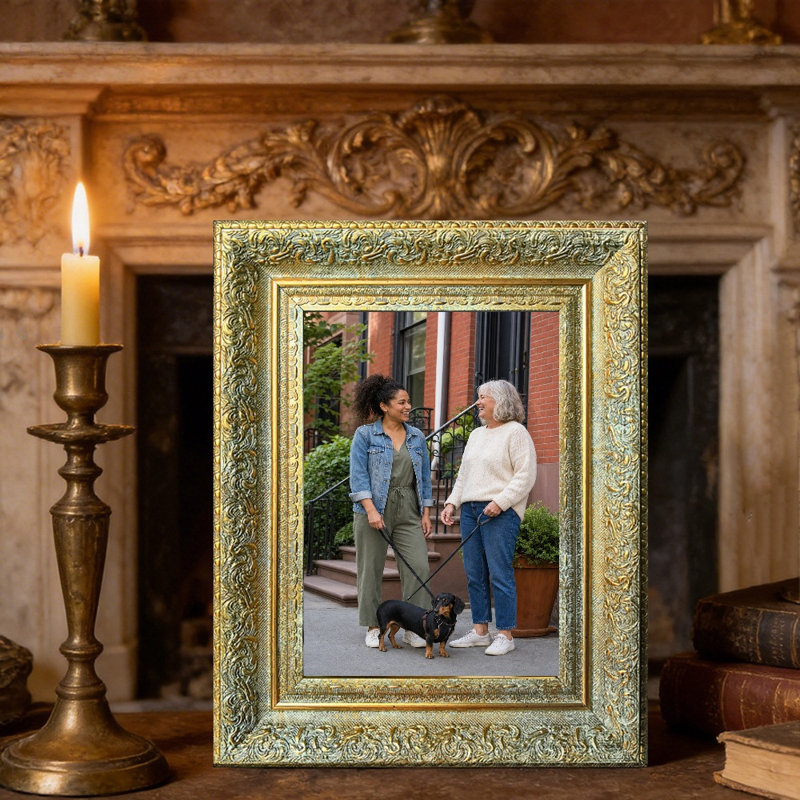 Cadre photo mural 5 pièces x 7 po or antique 5 pièces