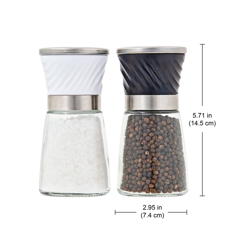 Ensemble de 2 moulins en verre texturé pré-remplis Kamenstein