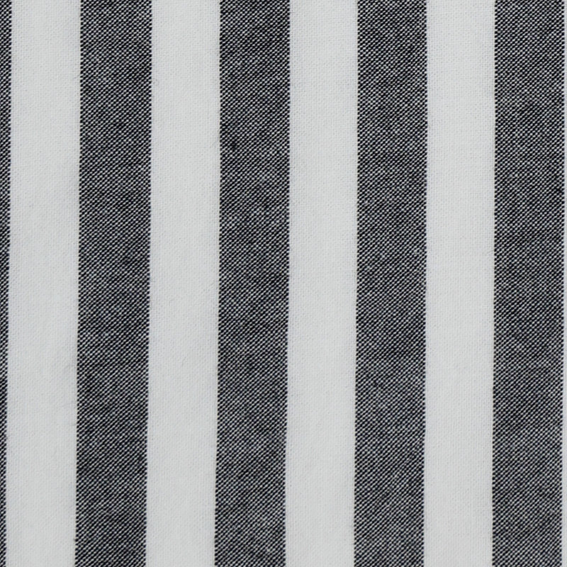 MooMee Striped Duvet Cover Set 100% Washed Cotton Linen Like Textured, Classic Stripes - Dark Gray/White