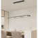 1- Light Modern LED Chandelier Matte Black Dimmable Linear Pendant Light with Remote