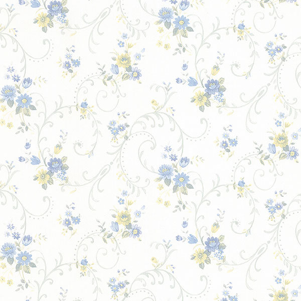 Papier peint à sentier 32,7 'x 20,5 "Heilyn, Bleu clair / jaune / vert clair