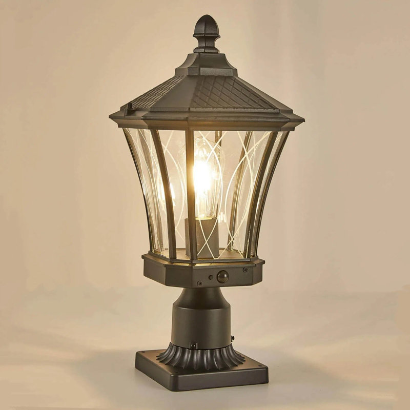 Outdoor Post Lantern Head Light With Motion Sensor