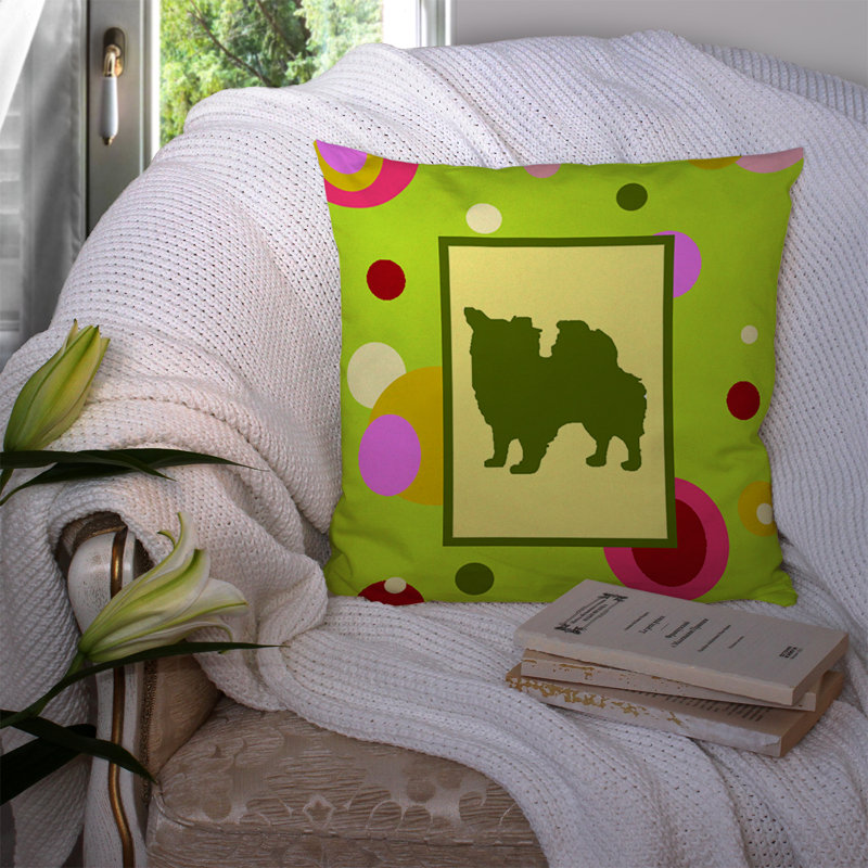Coussin décoratif vert carré intérieur/extérieur chihuahua