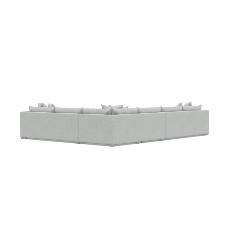 Bernhardt Helena 4-Piece Fabric Sectional, Light Gray Polyester